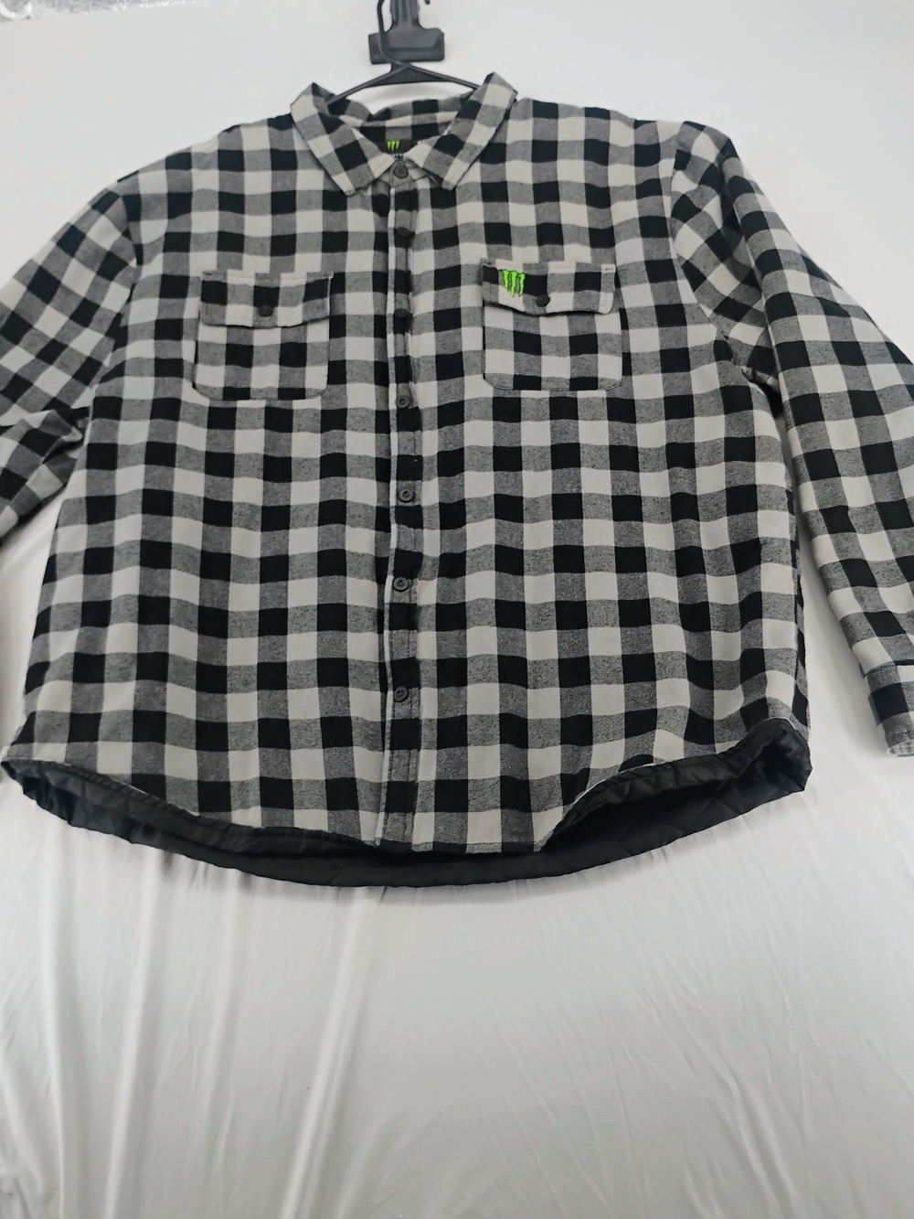 Monster Energy Plaid Men's Button-Up Jacket Shirt